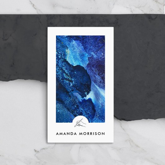 Modern Artist Painter Hand Logo Vertical Visitenkarte