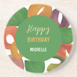 Modern Artistic Autumn Colorful Pattern Birthday Getränkeuntersetzer