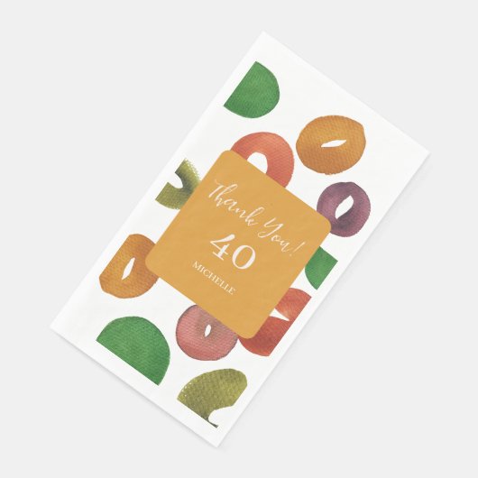 Modern Artistic Autumn Colorful Pattern Birthday Serviette (Ecke)