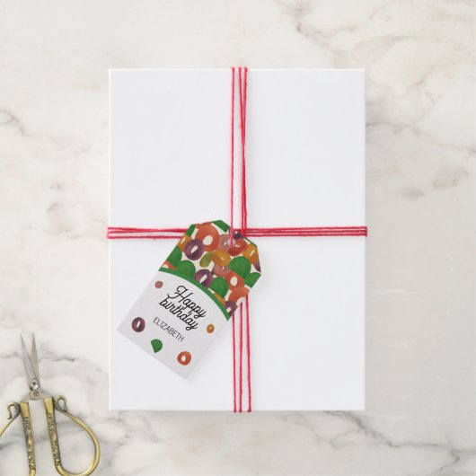 Modern Artistic Autumn Colorful Pattern Geschenkanhänger (Mit Garn)