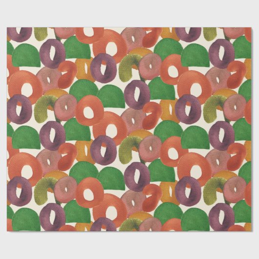 Modern Artistic Autumn Colorful Pattern Geschenkpapier (Flach)