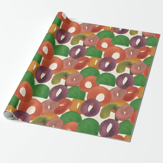 Modern Artistic Autumn Colorful Pattern Geschenkpapier (Ungerollt)