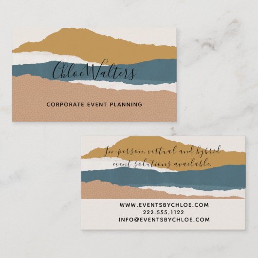 Modern Artistic Boho Abstrakt Visitenkarte (Vorne/Hinten)