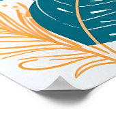 Modern Artistic Boho Feathers Woman AI Art Poster (Ecke)