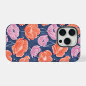 Modern Artistic Coral Pink Poppies Floral iPhone Hülle (Rückseite (Horizontal))
