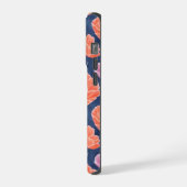 Modern Artistic Coral Pink Poppies Floral iPhone Hülle (Linke Seite)