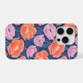 Modern Artistic Coral Pink Poppies Floral iPhone Hülle (Rückseite (Horizontal))