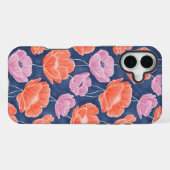 Modern Artistic Coral Pink Poppies Floral iPhone Hülle (Rückseite (Horizontal))