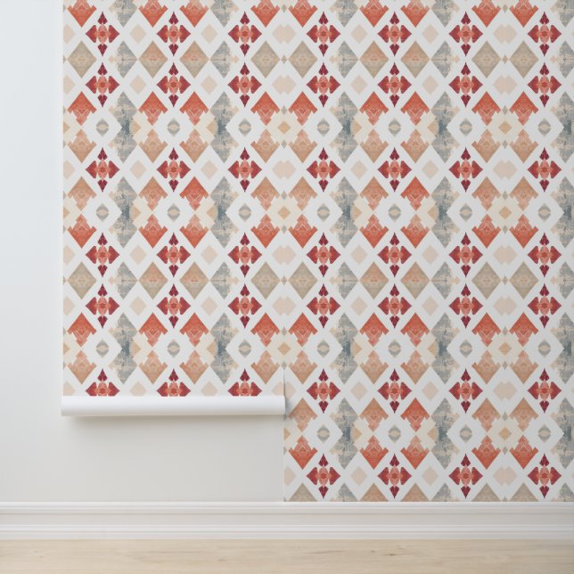 Modern Artistic Geometric Diamond Pattern Tapete (Anwendung)