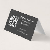 Modern Artistic Grau Black Monogram Business Card Visitenkarten (Rückseite)