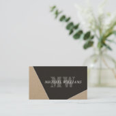Modern Artistic Grau Black Monogram Loyalty Card Treuekarte (Stehend Vorderseite)