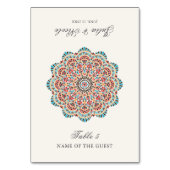 Modern Artistic Motif Mandala Wedding Place Card Tischnummer (Vorderseite)