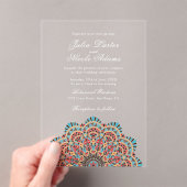 Modern Artistic Motif Style Mandala Wedding Acryleinladungen (Insitu (Handheld))