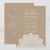 Modern Artistic Motif Style Mandala Wedding Einladung (Vorne/Hinten)