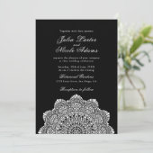 Modern Artistic Motif Style Mandala Wedding Einladung (Stehend Vorderseite)