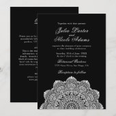 Modern Artistic Motif Style Mandala Wedding Einladung (Vorne/Hinten)