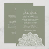 Modern Artistic Motif Style Mandala Wedding Einladung (Vorne/Hinten)