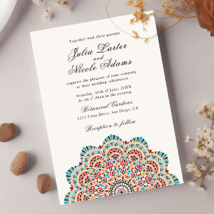 Modern Artistic Motif Style Mandala Wedding Einladung