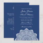 Modern Artistic Motif Style Mandala Wedding Einladung (Vorne/Hinten)