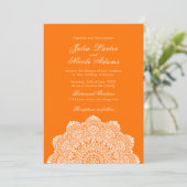Modern Artistic Motif Style Mandala Wedding Einladung (Stehend Vorderseite)
