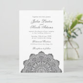 Modern Artistic Motif Style Mandala Wedding Einladung (Stehend Vorderseite)