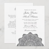 Modern Artistic Motif Style Mandala Wedding Einladung (Vorne/Hinten)