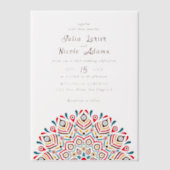 Modern Artistic Motif Style Mandala Wedding Pergament Einladungen (Vorderseite)