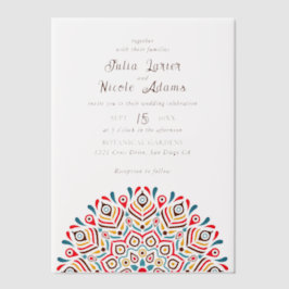 Modern Artistic Motif Style Mandala Wedding Pergament Einladungen