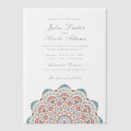 Modern Artistic Motif Style Mandala Wedding Pergament Einladungen