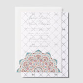 Modern Artistic Motif Style Mandala Wedding Pergament Einladungen (Versetzt (Einladung))