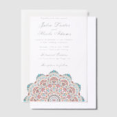 Modern Artistic Motif Style Mandala Wedding Pergament Einladungen (Versetzt)