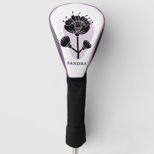 Modern Artistic Personalized Floral  Golf Headcover (Vorderseite)