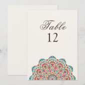 Modern Artistic Style Mandala Wedding Table Number Einladung (Vorne/Hinten)