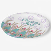 Modern Artistic Swimmer 13. Geburtstagsparty Pappteller (Schrägansicht)