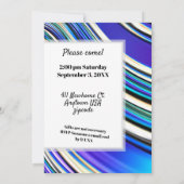 Modern Artsy Wavy Blue Fractal Stripes Pattern Einladung (Rückseite)