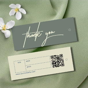 Modern Ash Green danke Ihnen Label Closing Hang Ta Telefonnummerkarte