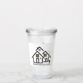 Modern Ask Me About Real Estate  Acryltrinkbecher (Rückseite)