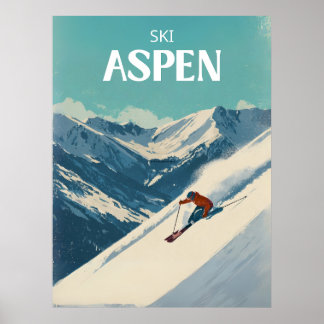 Modern Aspen Colorado Travel Poster