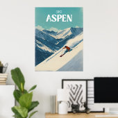 Modern Aspen Colorado Travel Poster (Heimbüro)