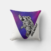 Modern Astronaut Purple Galaxy Space Custom Name Kissen (Vorderseite)