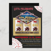 Modern Atlantic City Casino Einladung zum Geburtst (Vorne/Hinten)