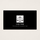 Modern Attorney Design White & Black Business Card (Rückseite)