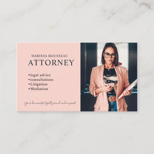 Modern Attorney Photo Professional Visitenkarte (Vorderseite)