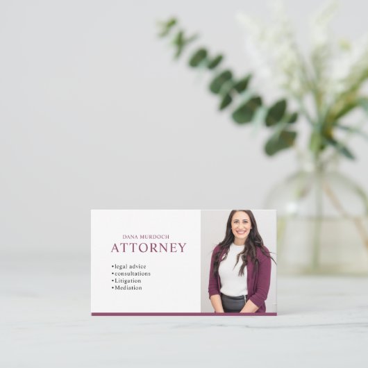 Modern Attorney Professional Photo Visitenkarte (Stehend Vorderseite)