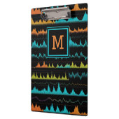 Modern Audio Waveform & Sound Frequency Monogram Klemmbrett (Links)