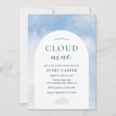 Modern auf Cloud 9 Brautparty Einladung (Vorderseite)