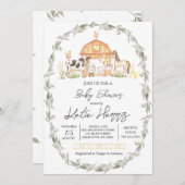 Modern auf der Farm Baby Shower Einladung (Vorne/Hinten)