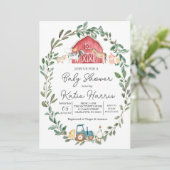 Modern auf der Farm Baby Shower Einladung (Stehend Vorderseite)