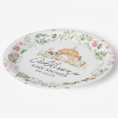 Modern auf der Papiertüte des Bauernhofs, Grünpfla Pappteller (Schrägansicht)