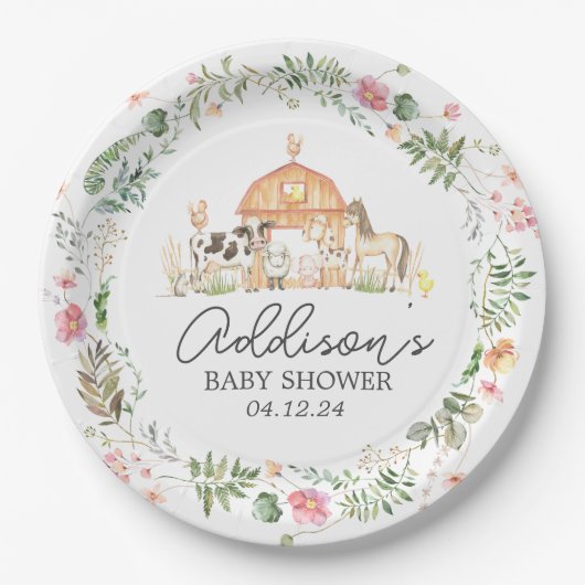 Modern auf der Papiertüte des Bauernhofs, Grünpfla Pappteller (Vorderseite)